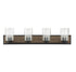 Sheppard 4-Light Bathroom Vanity Light in Satin Nickel with Greywood