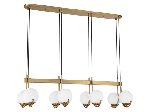 Abella 8-Light Linear Chandelier in Warm Brass