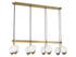 Abella 8-Light Linear Chandelier in Warm Brass