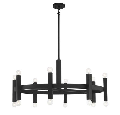 16-Light Chandelier in Matte Black