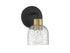 Flagler 1-Light Wall Sconce in Matte Black with Warm Brass Accents