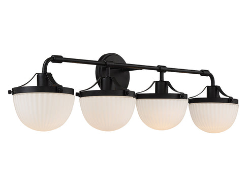 Meredith 4-Light Bathroom Vanity Light in Matte Black