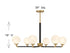 Dresden 6-Light Chandelier in Matte Black with Warm Brass Accents