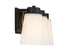 Russo 3-Light Bathroom Vanity Light in Matte Black with Warm Brass Accents