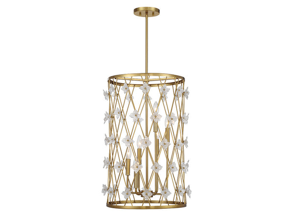 Bailey 6-Light Pendant in Warm Brass