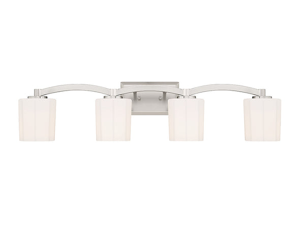 Whitney 4-Light Bathroom Vanity Light in Satin Nickel