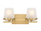 Klein 2-Light Bathroom Vanity Light in Warm Brass