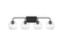 Baldwin 4-Light Bathroom Vanity Light in Matte Black