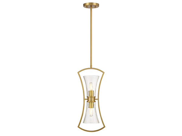Bennington 2-Light Pendant in Warm Brass