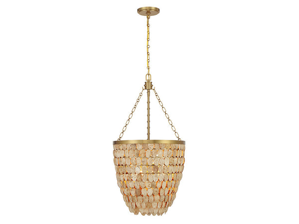 Catalan 4-Light Pendant in Warm Brass by Breegan Jane