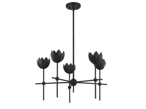 5-Light Chandelier in Matte Black