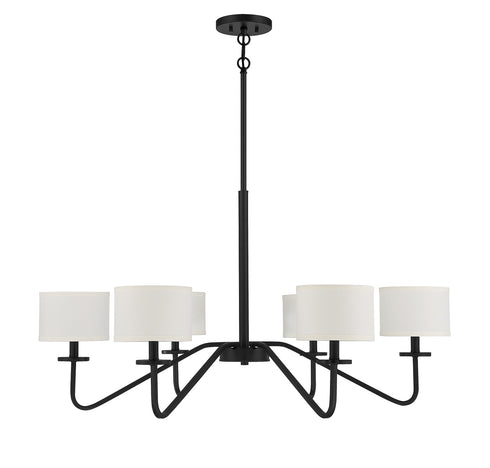 6-Light Chandelier in Matte Black