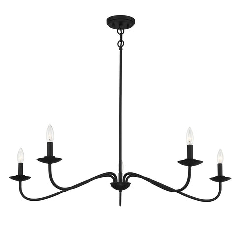 5-Light Chandelier in Matte Black