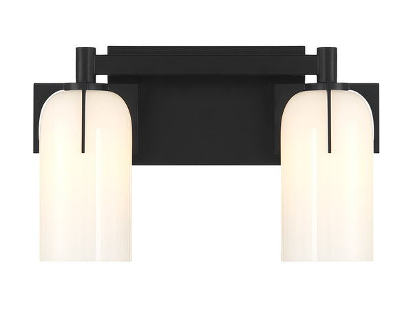 Caldwell 2-Light Bathroom Vanity Light in Matte Black