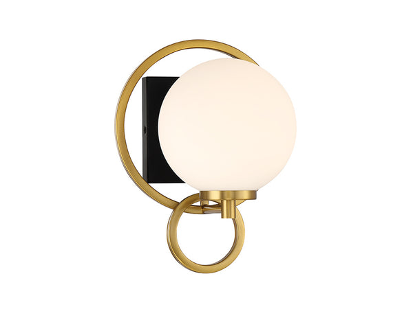 Alhambra 1-Light Wall Sconce in Matte Black with Warm Brass