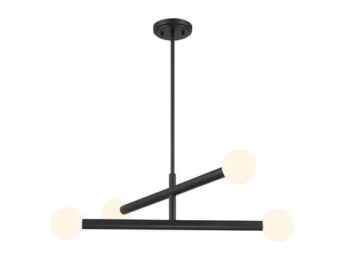 4-Light Chandelier in Matte Black