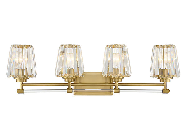 Garnet 4-Light Bathroom Vanity Light in Warm Brass