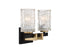 Keene 2-Light Bathroom Vanity Light in Matte Black with Warm Brass Accents