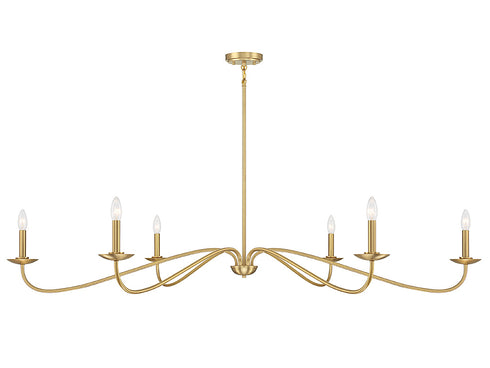6-Light Chandelier in Matte Black