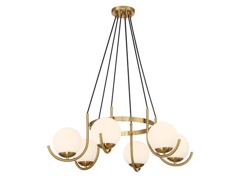 Abella 6-Light Chandelier in Warm Brass