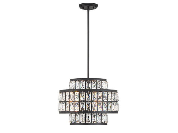 Renzo 3-Light Pendant in Matte Black