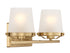 Klein 2-Light Bathroom Vanity Light in Warm Brass