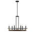 Icarus 6-Light Chandelier in Burnished Brass with Walnut