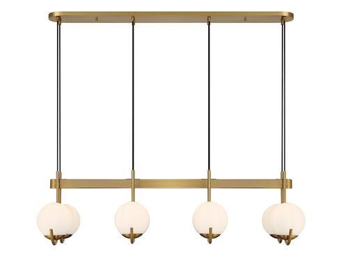 Abella 8-Light Linear Chandelier in Warm Brass