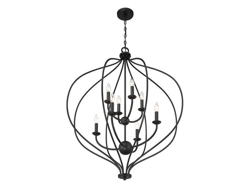 Orchid 8-Light Pendant in Matte Black