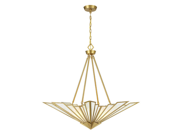Rivage 4-Light Pendant in Warm Brass