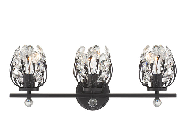 Moreno 3-Light Bathroom Vanity Light in Matte Black