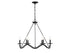 6-Light Chandelier in Matte Black