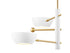 3-Light Chandelier in White and Natural Brass