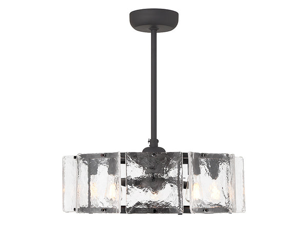 Genry 5-Light LED Fan D'Lier in Matte Black