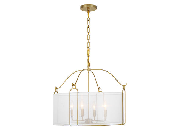 Ashlay 4-Light Pendant in Warm Brass