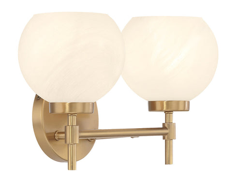 Hannah 2-Light Bathroom Vanity Light in Matte Black