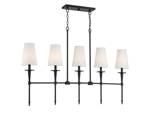 Trundle 5-Light Linear Chandelier in Matte Black
