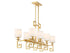Quatrain 8-Light Linear Chandelier in True Gold