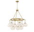 9-Light Chandelier in Natural Brass