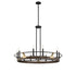 Icarus 10-Light Chandelier in Burnished Brass with Walnut