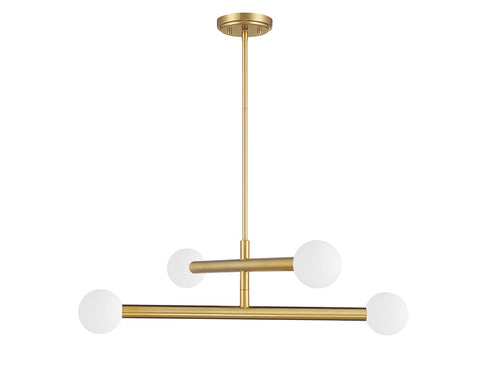 4-Light Chandelier in Matte Black