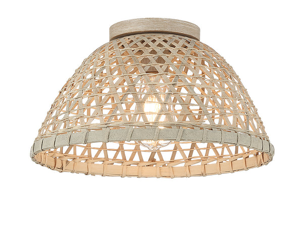 1-Light Ceiling Light in Natural Rattan