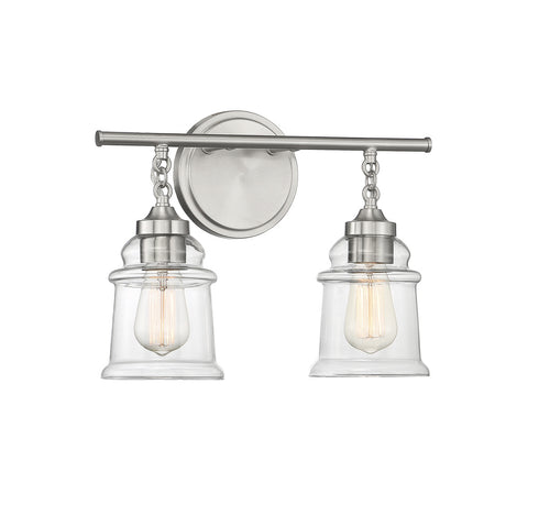 Fuller 2-Light Bathroom Vanity Light in Satin Nickel