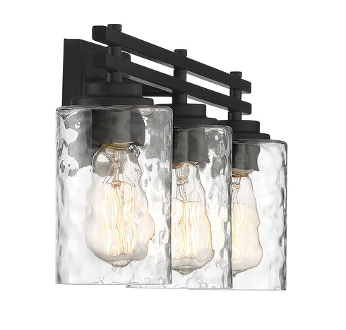 Baxter 3-Light Bathroom Vanity Light in Black