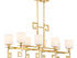 Quatrain 8-Light Linear Chandelier in True Gold