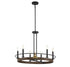Icarus 6-Light Chandelier in Burnished Brass with Walnut