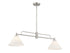 2-Light Linear Chandelier in Natural Brass