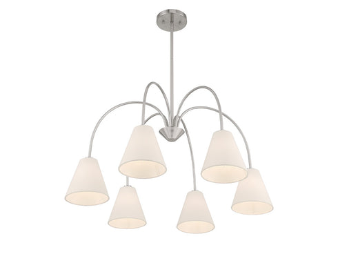6-Light Chandelier in Matte Black