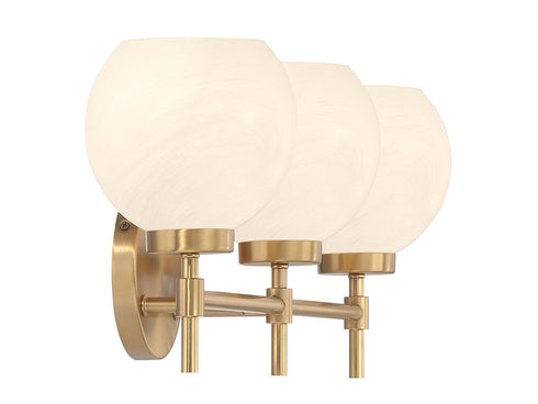 Hannah 3-Light Bathroom Vanity Light in Matte Black