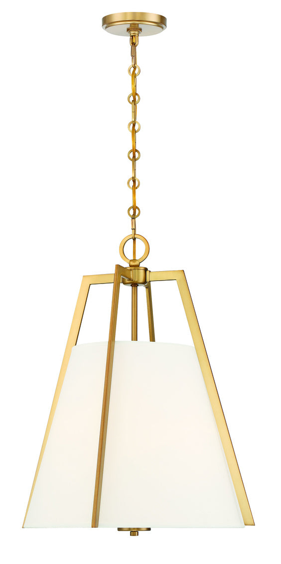 Mansfield 3-Light Pendant in Warm Brass